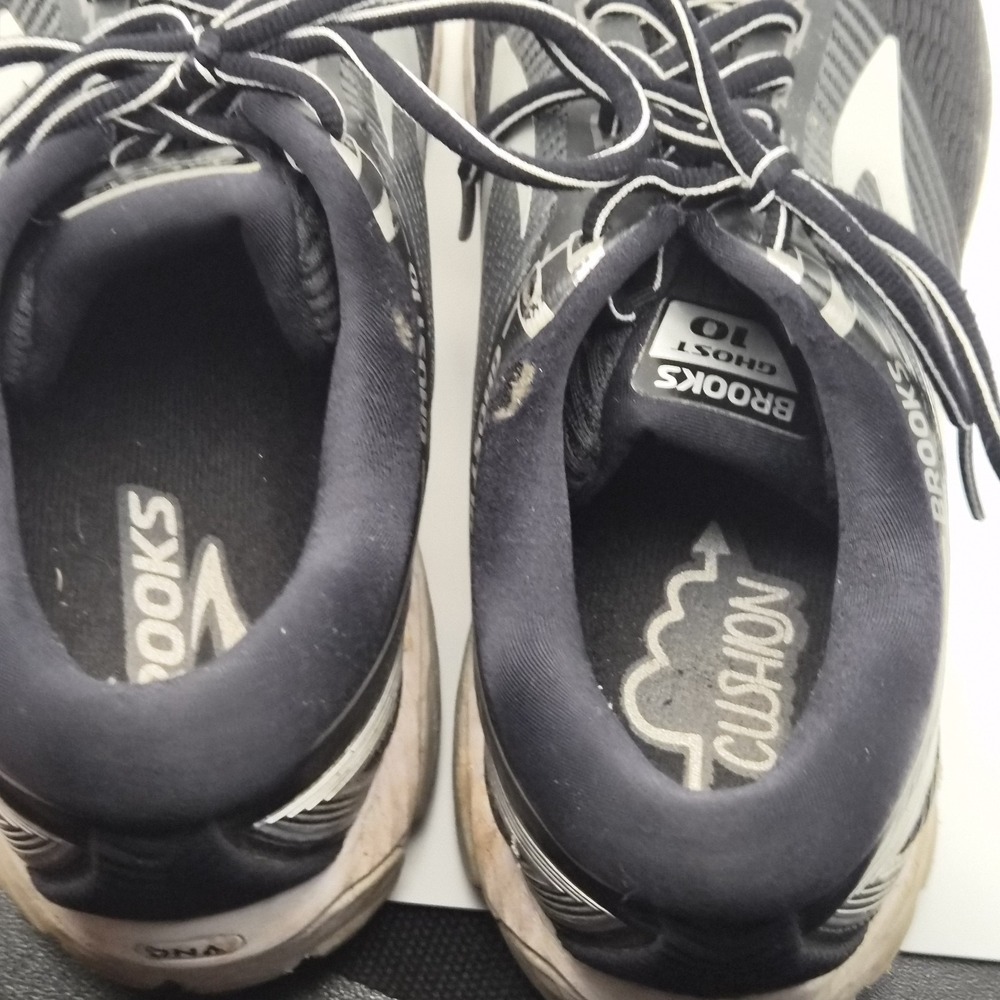 Brooks Ghost 10 Men's Running Shoes Black/Silver Size 10 D - Picture 8 of 9